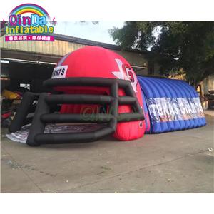 Advertising giant sport tent inflatable football helmet tunnel for promotion