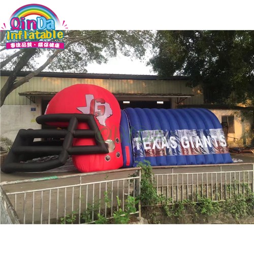 Advertising giant sport tent inflatable football helmet tunnel for promotion