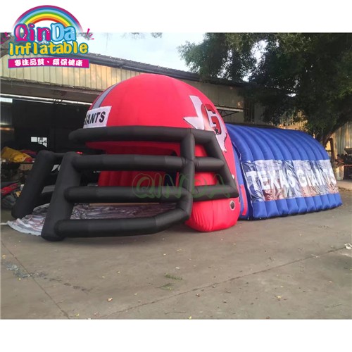 Advertising giant sport tent inflatable football helmet tunnel for promotion