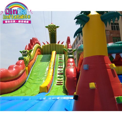 Bounce castle jumping fun city commercial giant dry inflatable dry slide for sale