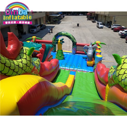 Bounce castle jumping fun city commercial giant dry inflatable dry slide for sale