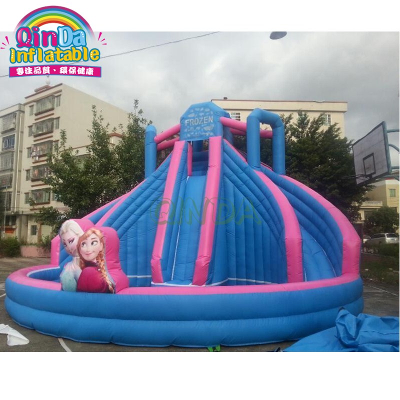 Wave Inflatable Kids Slides With Small Pool Children Water Slide Pool Inflatable