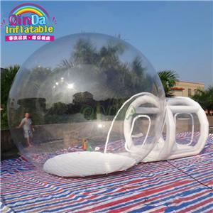 Clear inflatable bubble tent with tunnel