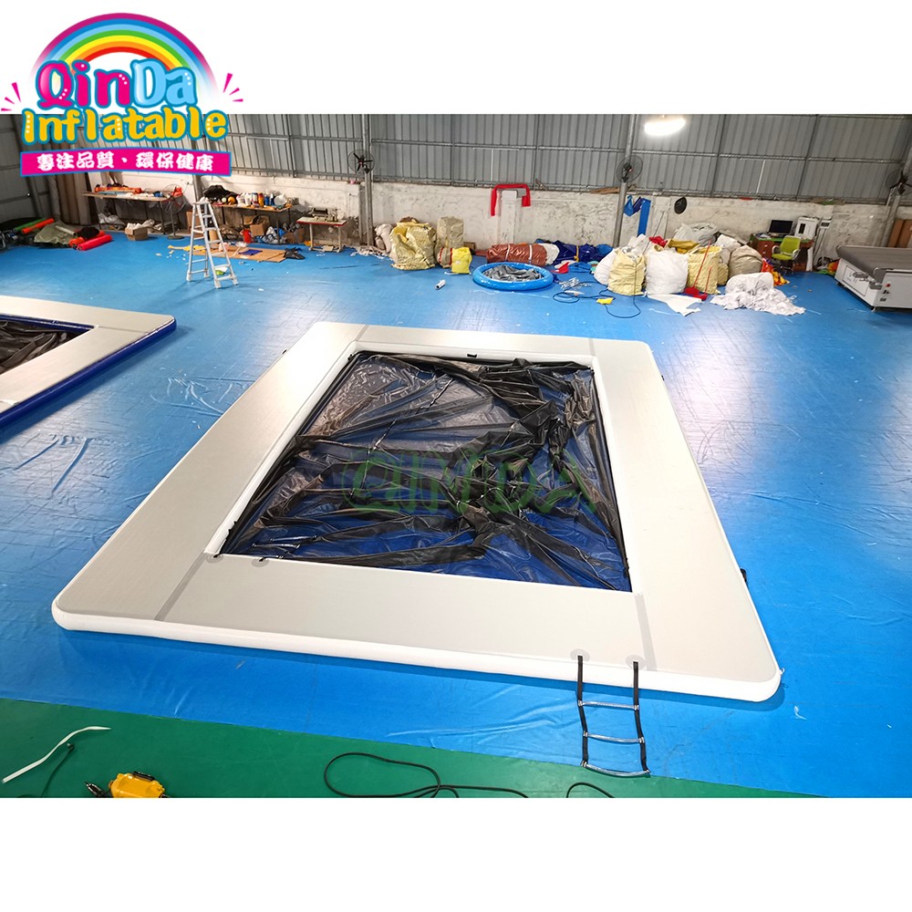 Floating inflatable ocean swimming pool adult inflatable yacht pool for water sea pontoon