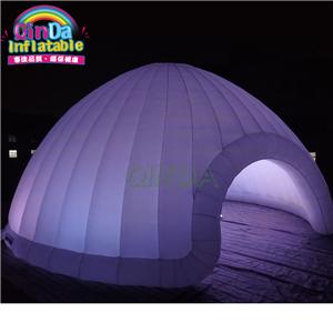 High quality White inflatable igloo, LED inflatable dome tent