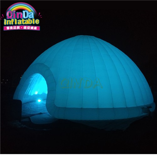 High quality White inflatable igloo, LED inflatable dome tent