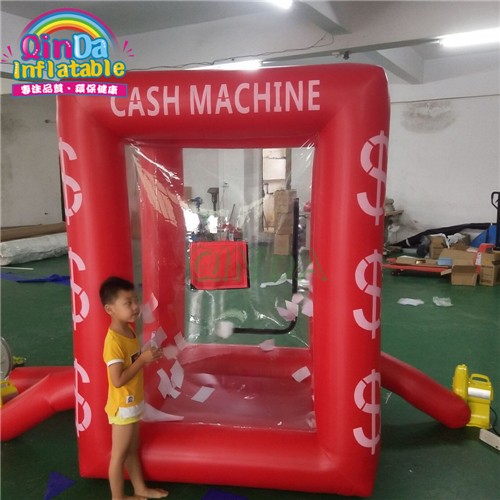 Inflatable Cash Cube / Inflatable Money Catching Grab Machine Booth For Sale