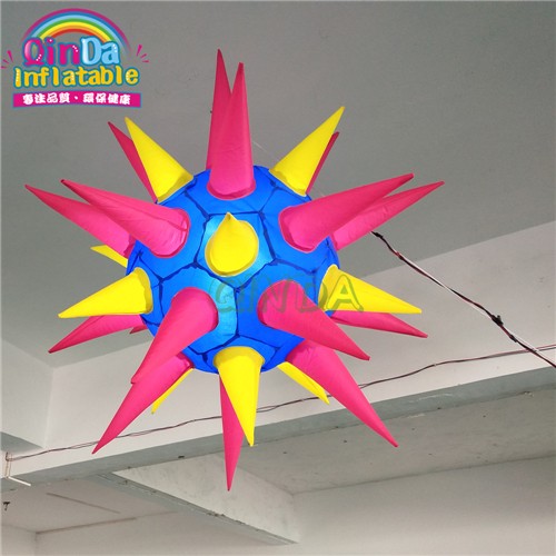 Music Festival Stage Decoration LED Inflatable Star with 32 spikes