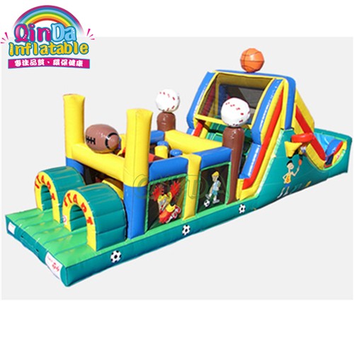 Large City Inflatable Racing Car Sport Game Inflatable Obstacle Course