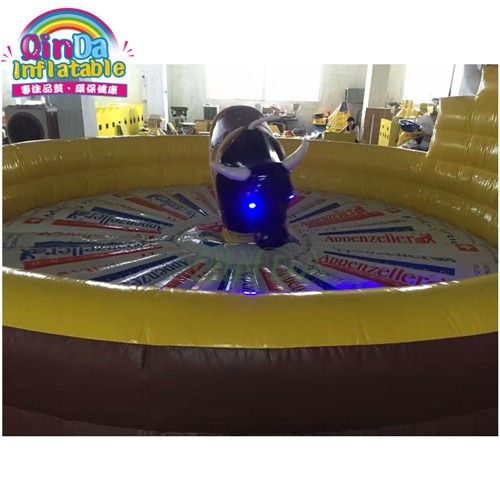 Outdoor Sport Games Mechanical Inflatable Rodeo Bull, Inflatable Bull Riding Machine