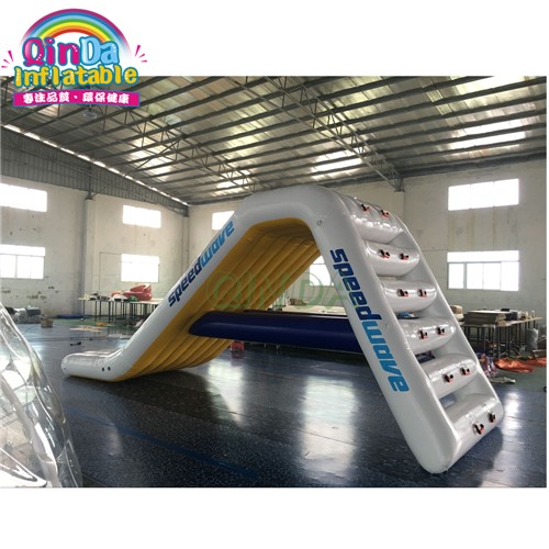 Water games inflatable floating slide and climbing island