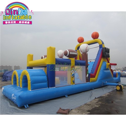 commercial Outdoor rainbow Inflatable Obstacle Course for sale