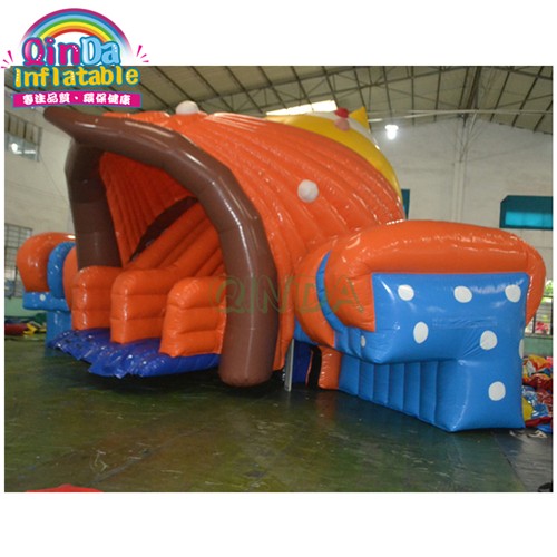 Outdoor inflatable Conch slide for pool , inflatable seashell animal pools slides for adult and kids