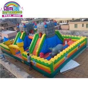 Inflatable trampoline with jumping bouncy inflatable castle inflatable fun city for kids