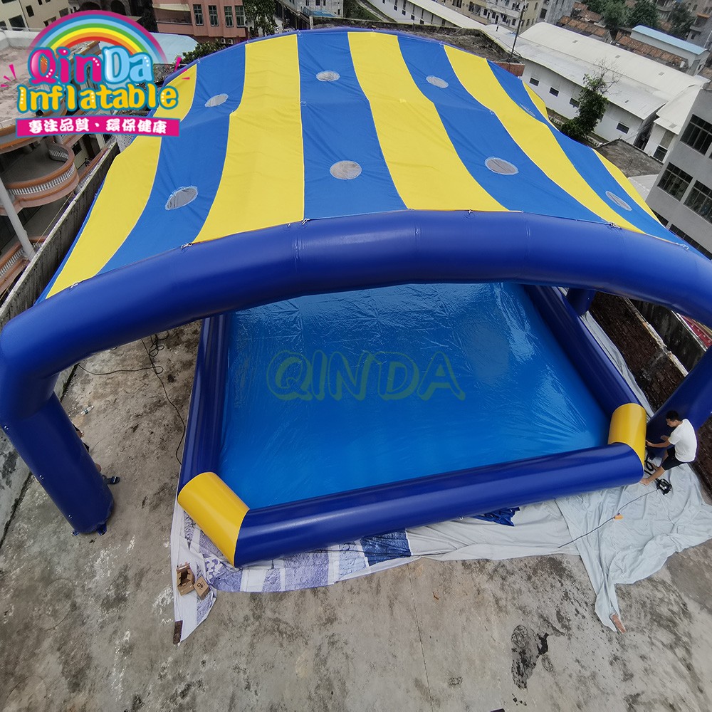 Outdoor water park 10x10m PVC inflatable pool Inflatable Swimming Pool With Tent Roof