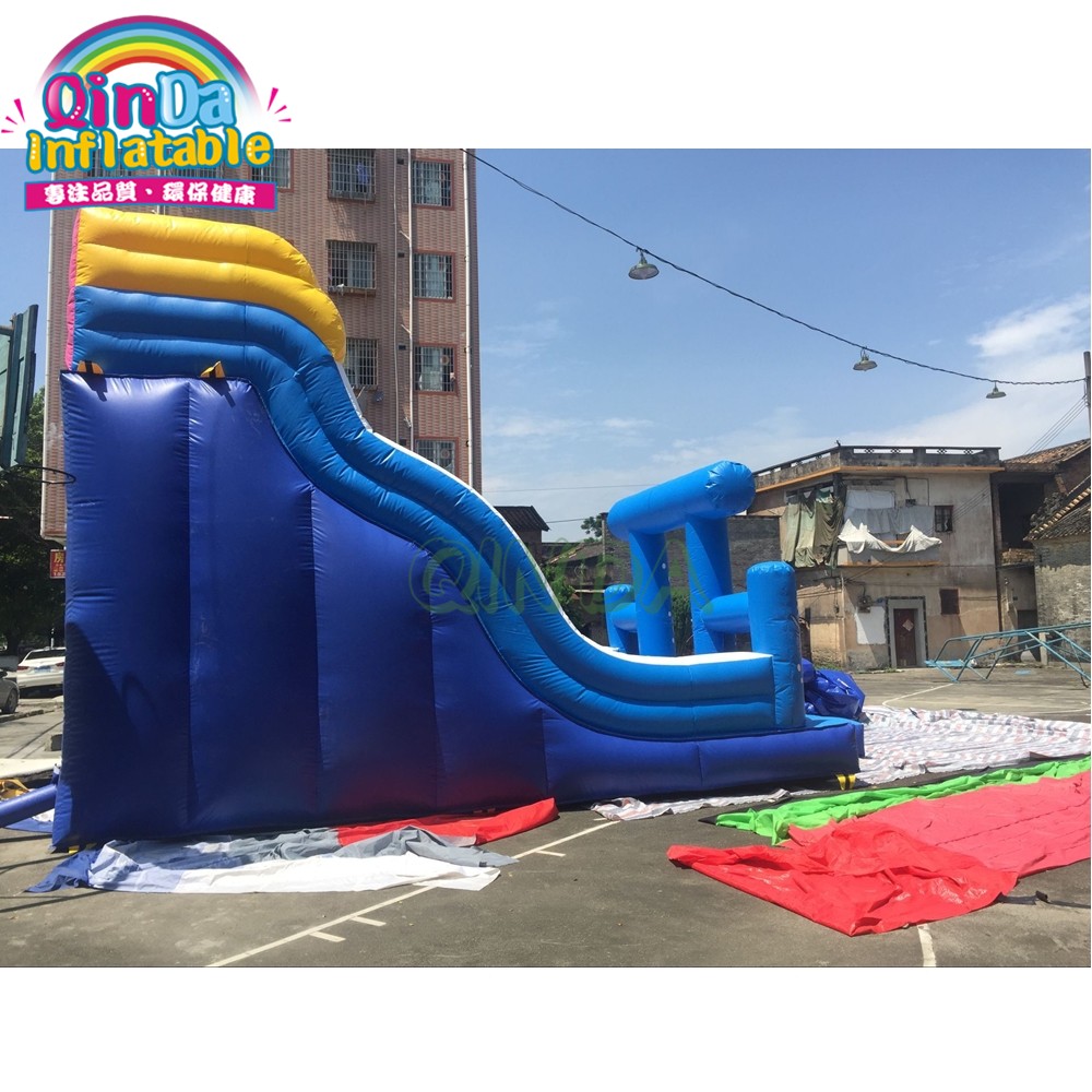 Commercial inflatable water park equipment, inflatable water slide with swimming pool 