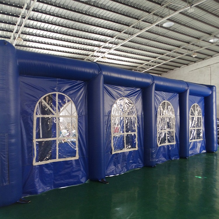 giant blue inflatable tunnel tent/ pure blue outdoor custom pvc inflatable tunnel tent