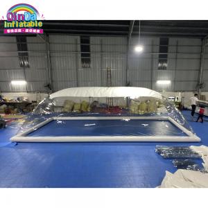 Outdoor customized transparent inflatable pool dome with covered ceiling cover